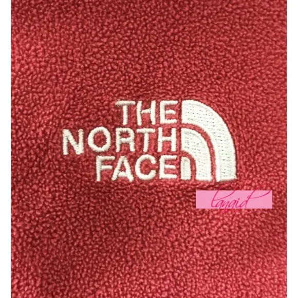 North Face TKA 100 Glacier Quarter-Zip Fleece Melon Red Fuzzy Pullover Sweater S - Picture 3 of 6